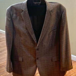 Pronto Uomo Platinum Mens Sport Coat, Taupe Plaid - Size 52R